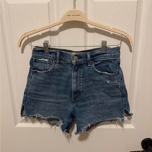 Abercrombie & Fitch Distressed Blue Jean Shorts